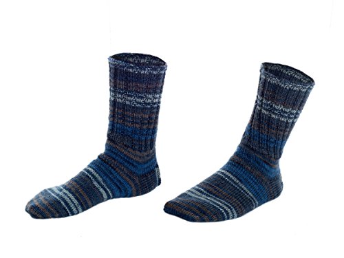 Evoni handgestrickte Wollsocken|Strümpfe|Herren-Thermosocken|Damen-Yogasocken|Schisocken aus Wolle|Kinder-Sportsocken|Unisex Snowboard Socken|dicke Jagd- & Angelsocken (35/36, Dunkelblau) von Evoni