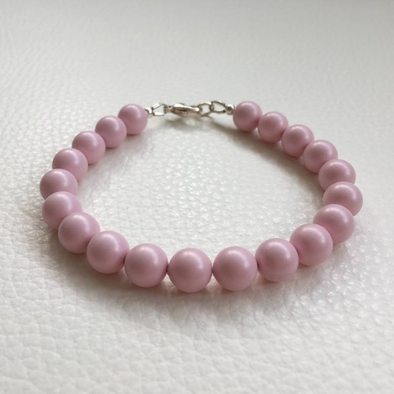 Swarovski Glasperlen Armband, Pastell Rose Schmuck, Geschenk Für Sie, Mädchen, Frühling, Sommer-Schmuck von Evviejewelry