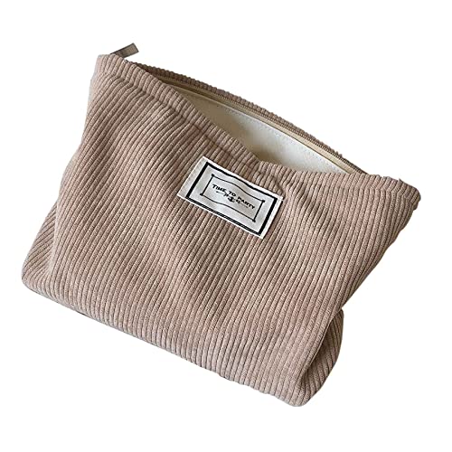 Evvmnaks Tragbare Frauen Kosmetiktasche Reißverschluss Make-up Taschen Reise Waschen Make-up Organizer Einfach, Khaki, khaki von Evvmnaks