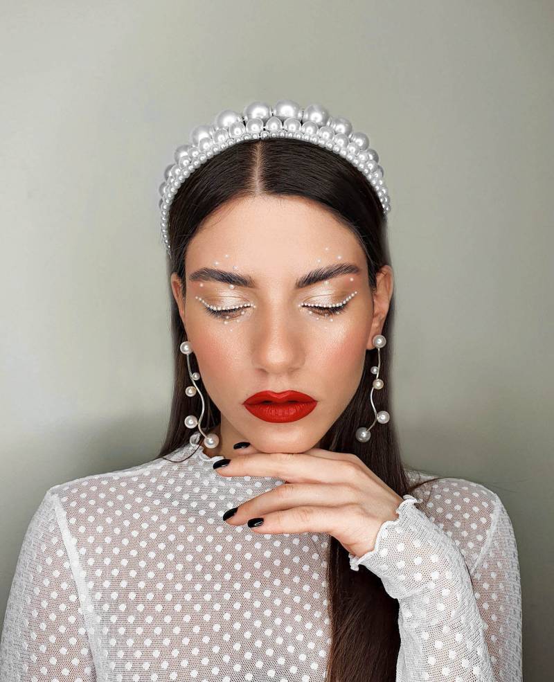 Doppel Verdreifachen Alice Perlen Stirnband/Perlenkrone Hochzeit Braut Kranz Tiara Band Elfenbein Weiß von EwansGarden