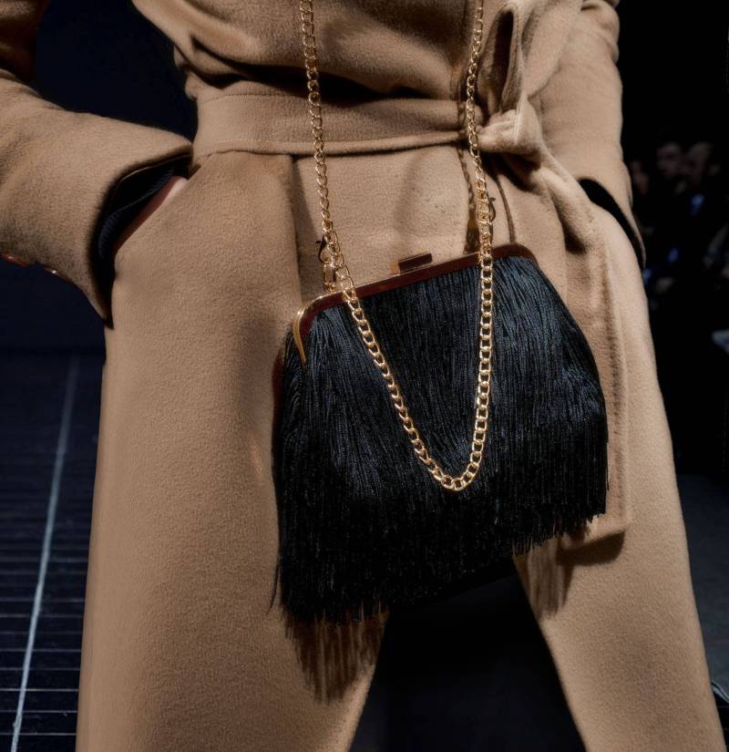 Handtasche Mit Fransen/Handgemachte Clutch Tasche Abendtasche Schwarze Minimal Bag von EwansGarden