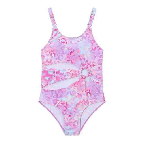 Ewbob Badeanzug für Mädchen Komfort Kinder Einteiliger Bademode Elastische Mädchen Schwimmanzug Quick-Dry Badeanzug-C7-002-PUR-7-8Y von Ewbob