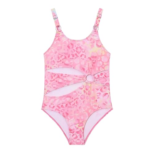 Ewbob Badeanzug für Mädchen Komfort Kinder Einteiliger Bademode Elastische Mädchen Schwimmanzug Quick-Dry Badeanzug-C7-003-PIN-9-10Y von Ewbob