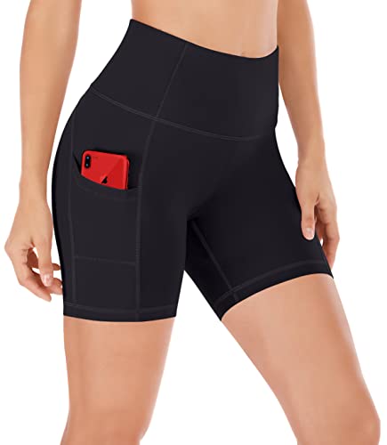 Ewedoos Laufhose Damen kurz mit Taschen High Waist Gym Shorts Damen Kurze Sporthose Damen kurz Sport Shorts Blickicht von Ewedoos