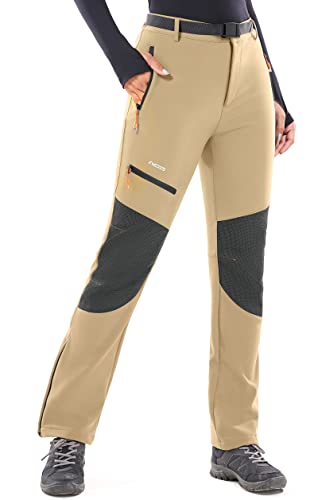 Ewedoos Wanderhose Damen Winter fleecegefüttert Softshellhose wasserdicht Winddicht warme Skihose Trekkinghose Thermo Outdoorhose für Wandern Skifahren Wintersport von Ewedoos