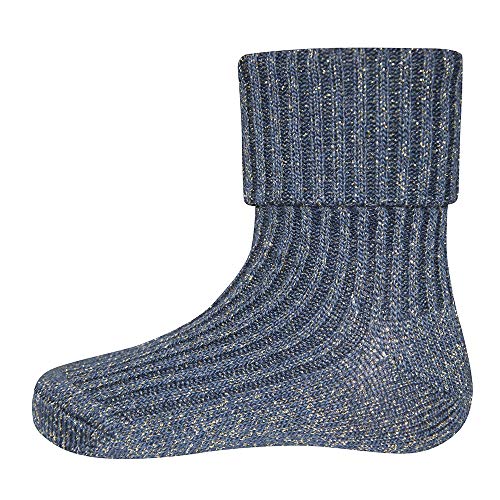 EWERS Kindersocken für Mädchen Glitzer mit Umschlag, MADE IN EUROPE, Baumwolle Mädchensocken Glitzersocken von EWERS