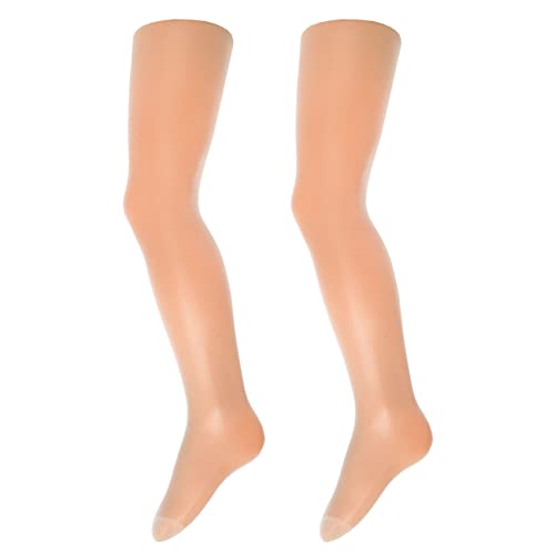 EWERS 2er-Pack Baby- & Kinderfeinstrumpfhosen Glanz, Doppelpack Feinstrumpfhosen für Mädchen, Mikrofaser glänzend, MADE IN ITALY, Farbe Perle, Größe 122-128 von EWERS