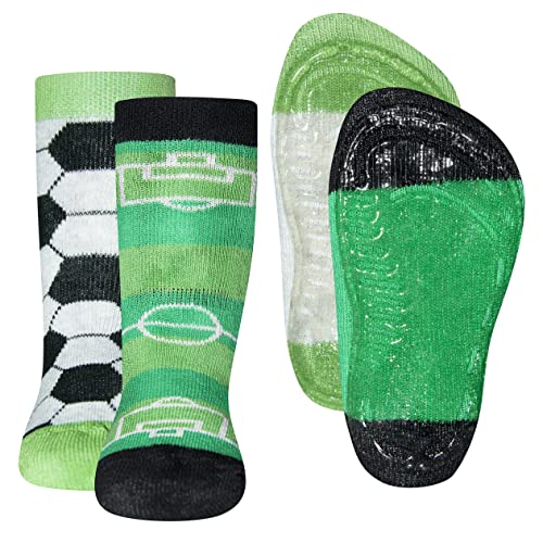 EWERS 2er-Pack Fussball Stoppersocken SoftStep, Socken mit Antirutschsohle für Jungen, Anti-Rutsch-Socken mit Gummisohle, 2 Paar rutschfeste Kindersocken für Jungs, Größe 29-30 von EWERS