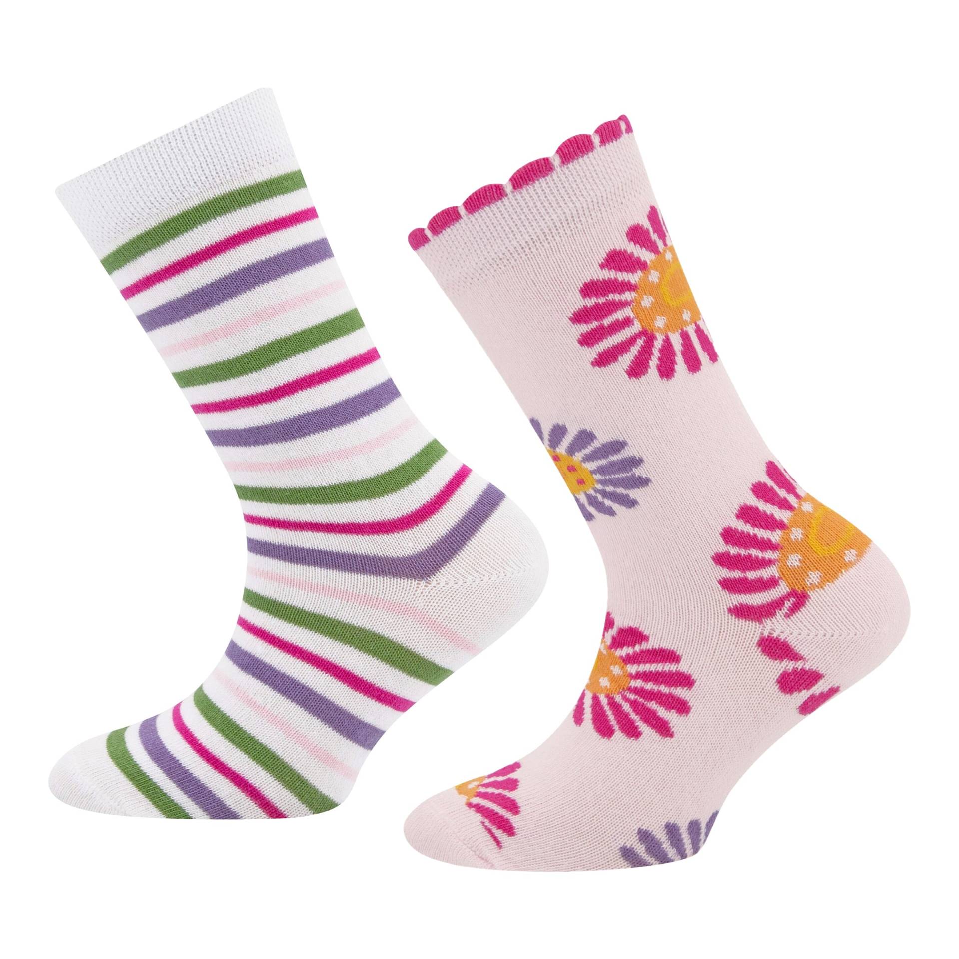 Ewers 2er-Pack Socken Blumen Ringel von Ewers