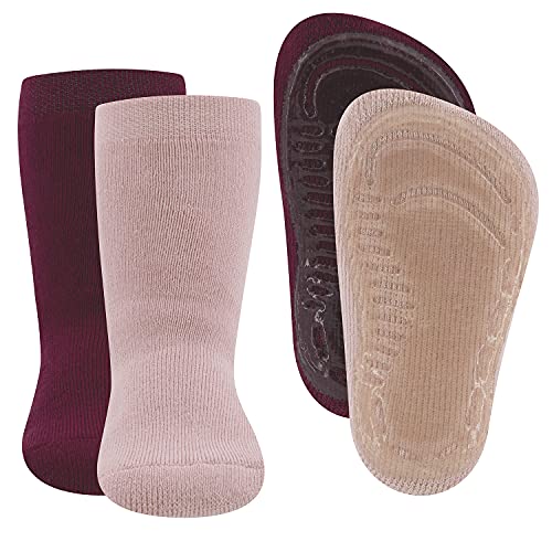 EWERS 2er Pack Uni Stoppersocken SoftStep, Socken mit Antirutschsohle für Jungen und Mädchen, Anti-Rutsch-Socken mit Gummisohle, MADE IN GERMANY, 2 Paar rutschfeste Kindersocken, Größe 19-20 von EWERS