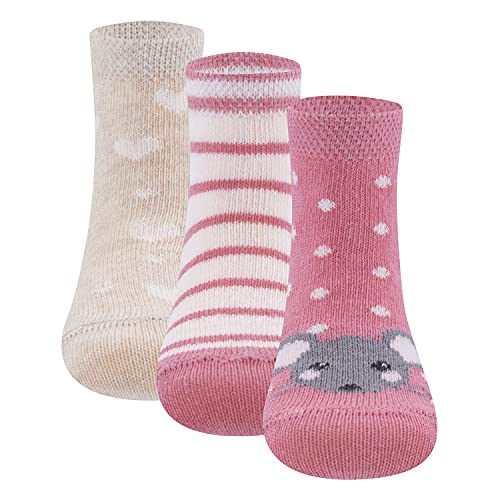 EWERS 3er Pack Maus Kindersocken für Mädchen, MADE IN TURKEY, Socken Mädchensocken Babysocken von EWERS