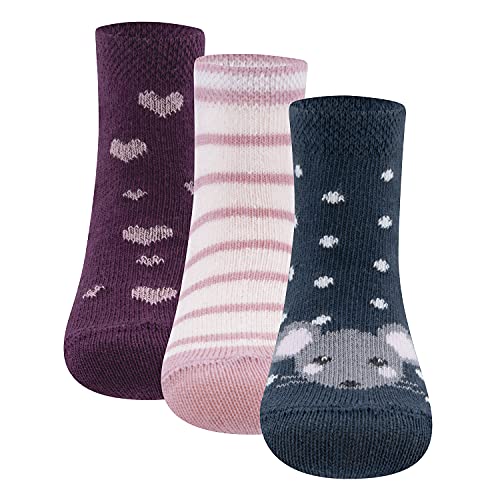 EWERS 3er Pack Maus Kindersocken für Mädchen, MADE IN TURKEY, Socken Mädchensocken Babysocken von EWERS