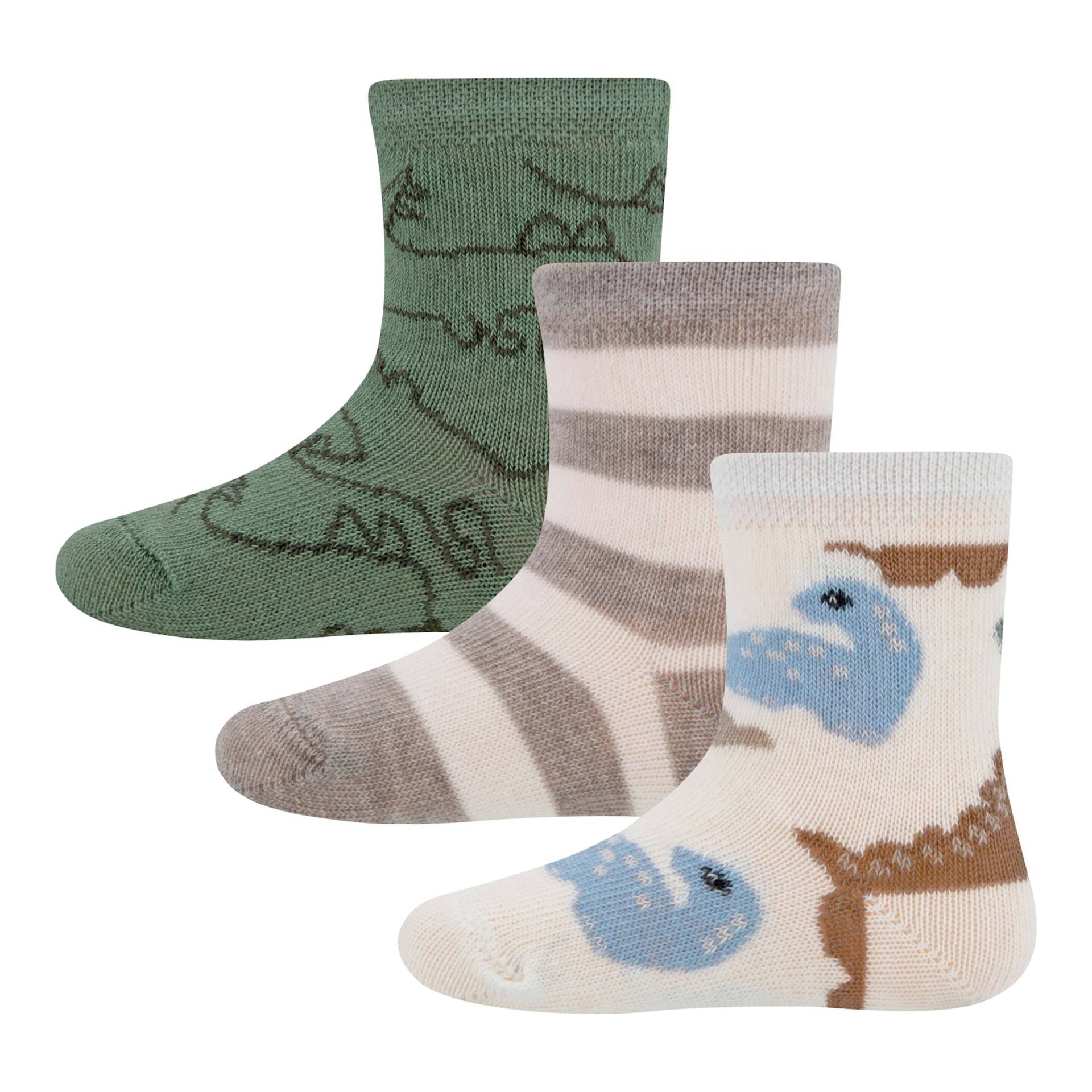 Ewers 3er-Pack Socken Dino Ringel von Ewers