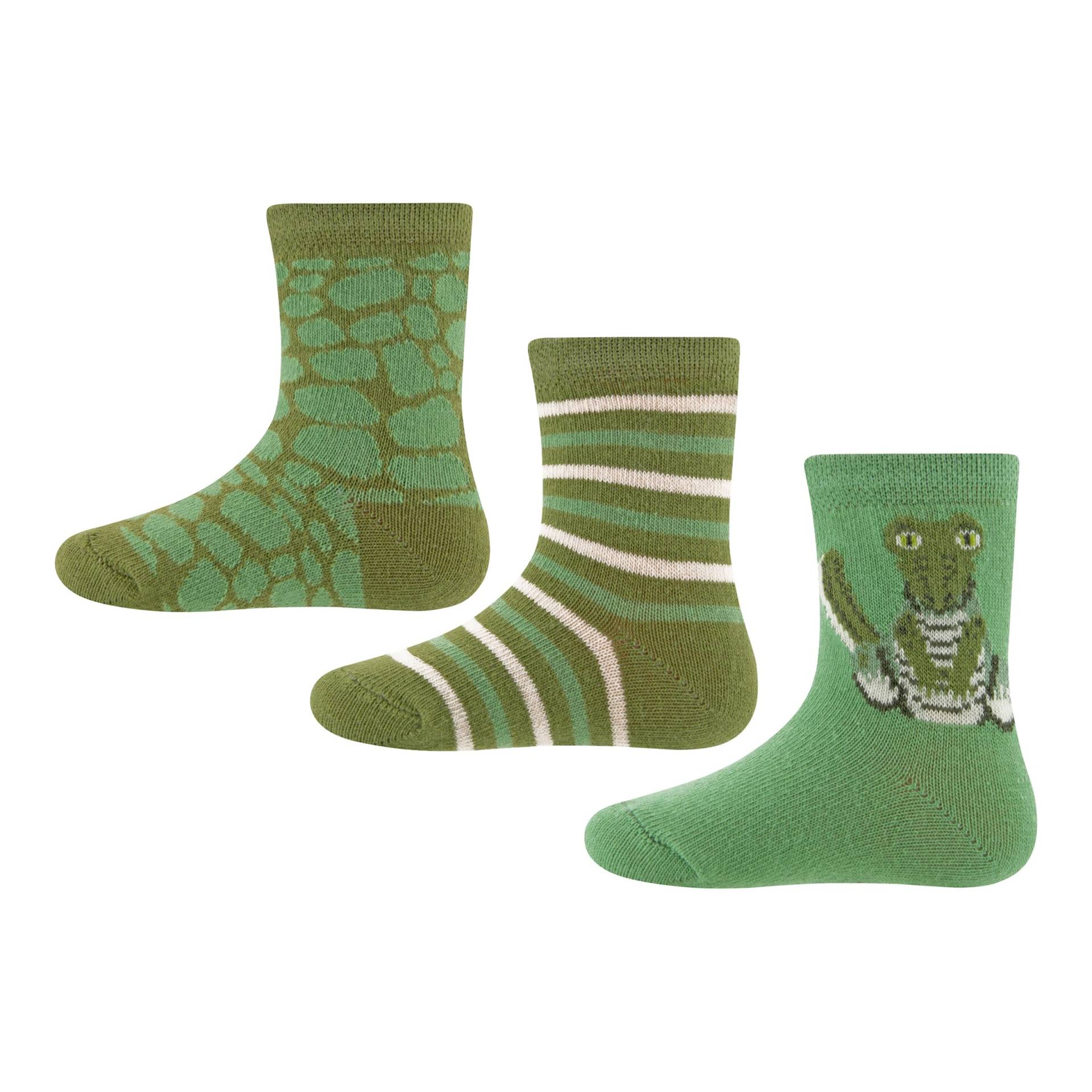 Ewers 3er-Pack Socken Krokodil Ringel von Ewers
