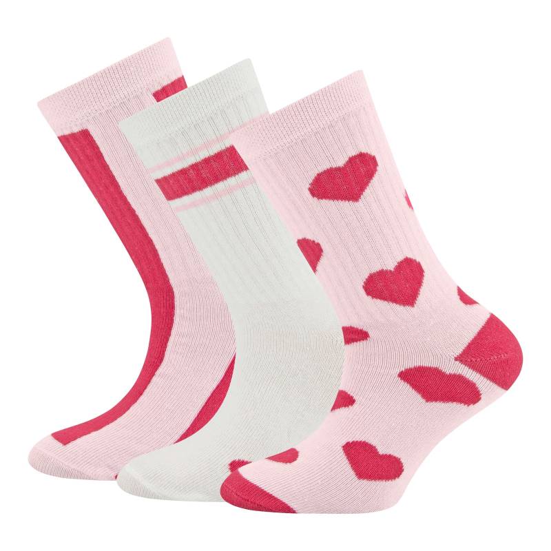 Ewers 3er-Pack Socken Rippqualität Herz Ringel von Ewers