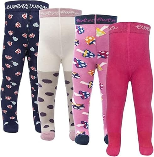 EWERS 4er-Pack ÜBERRASCHUNGSPAKET SONDERPOSTEN Baby- & Kinderstrumpfhosen - individuell gefüllt - 4 Strumpfhosen aus Baumwolle für Mädchen, MADE IN EUROPE, Bunt, Größe 56 von EWERS