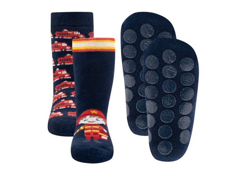 Ewers ABS-Socken Ewers Stoppersocken 2er Pack ABS-Socken Krabbelsocken Feuerwehr navy (2-Paar) von Ewers