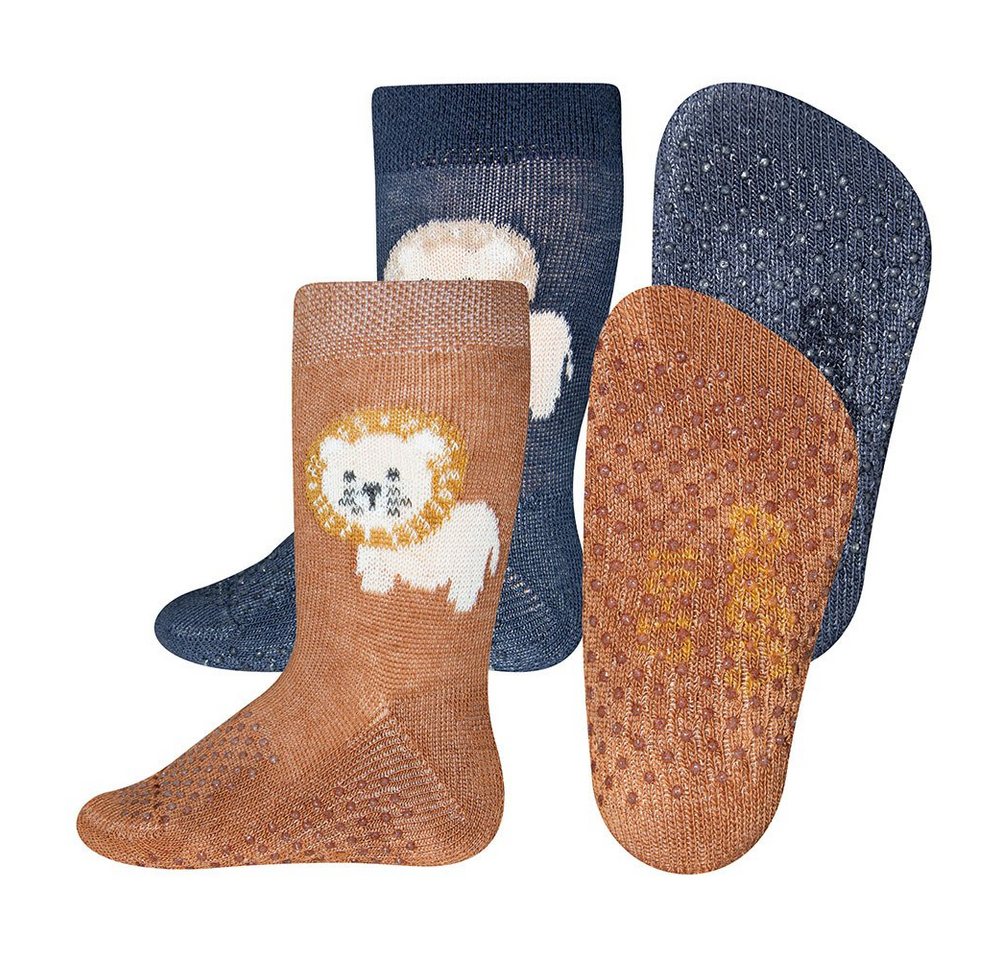 Ewers ABS-Socken Krabbelsocken 2er Pack Löwe (2-Paar) von Ewers