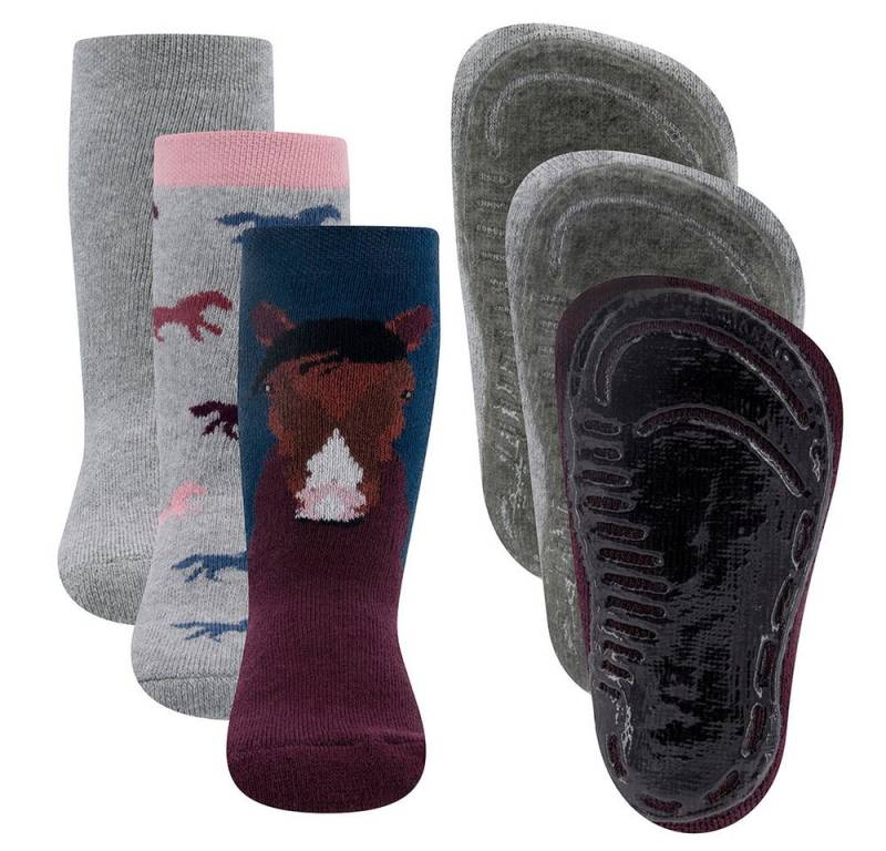 Ewers ABS-Socken Stoppersocken 3er Pack Pferd von Ewers