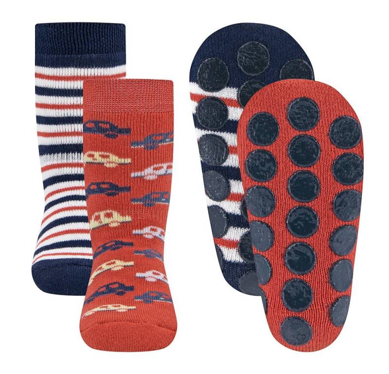 Ewers ABS-Socken Stoppersocken ABS 2er Pack Autos/Ringel (2-Paar) von Ewers