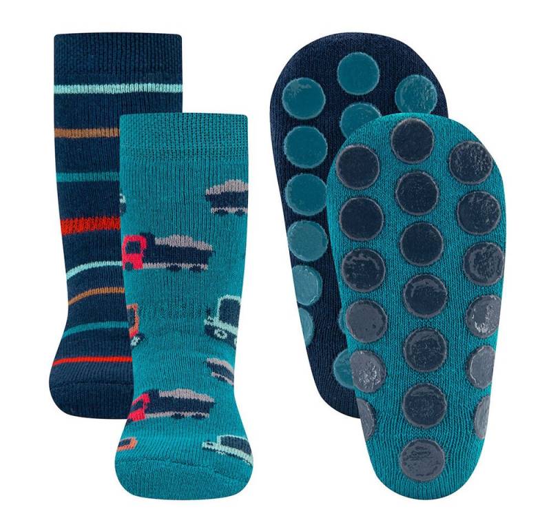 Ewers ABS-Socken Stoppersocken ABS 2er Pack Baustellenfahrzeuge (2-Paar) von Ewers