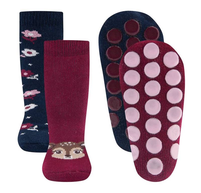 Ewers ABS-Socken Stoppersocken ABS 2er Pack Reh/Blumen (2-Paar) von Ewers