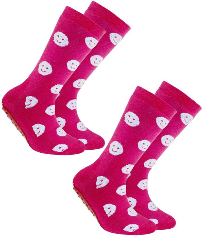 Ewers Anti Rutsch Socke Mädchen Smiley pink von Ewers