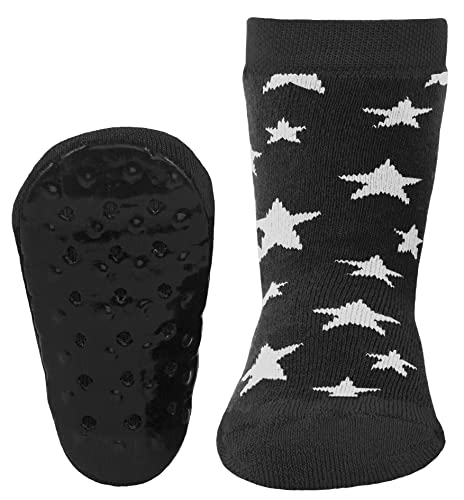 EWERS Stoppersocken Vollsohle Sterne, Socken mit Antirutschsohle für Jungen und Mädchen, Anti-Rutsch-Socken mit Gummisohle, MADE IN GERMANY, 1 Paar rutschfeste Kindersocken, Größe 27-28 von EWERS