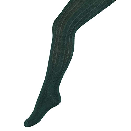 EWERS Baby- und Kinderstrumpfhose für Mädchen Rippe Rippstruktur, MADE IN EUROPE, Strumpfhose Baumwolle Uni Basic (80-86, nachtgrün) von EWERS