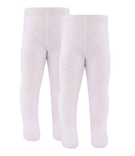 Ewers Baby- und Kinderstrumpfhose für Mädchen und Jungen 2er Pack, Made in Europe, Strumpfhose 98% Baumwolle Uni Basic Doppelpack,Weiß,74-80 von EWERS