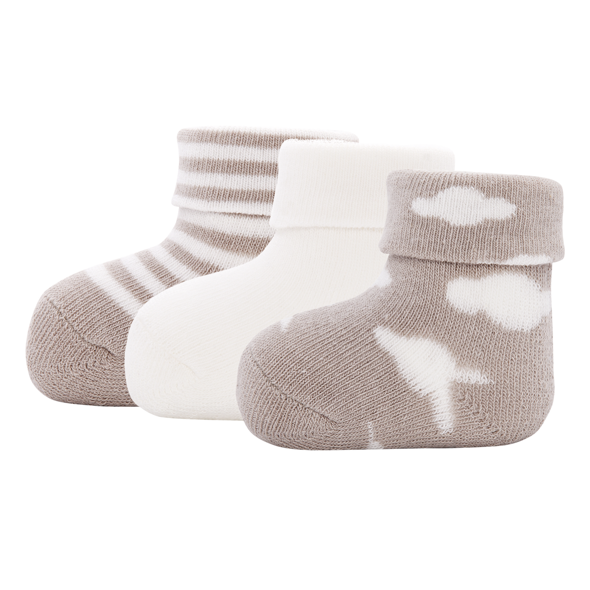 Ewers Erstlingssocken 3er Pack - beige - latte Gr. 0 - 4 Monate von Ewers
