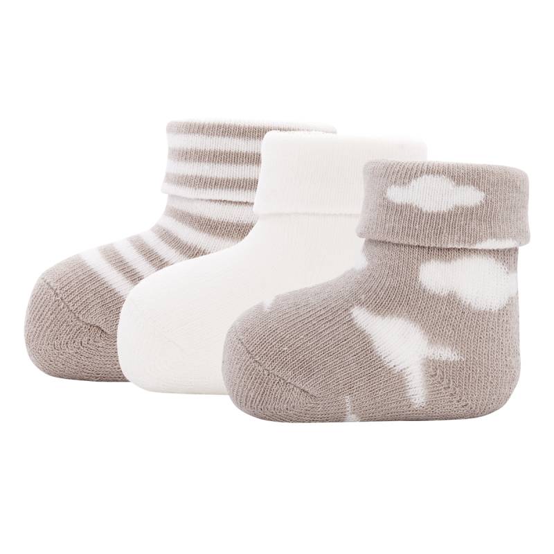 Ewers Erstlingssocken 3er Pack - beige - latte Gr. 0 - 4 Monate von Ewers