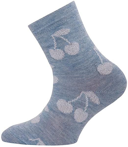 Ewers Kindersocken Kirschen Glitzer jeansblau von Ewers