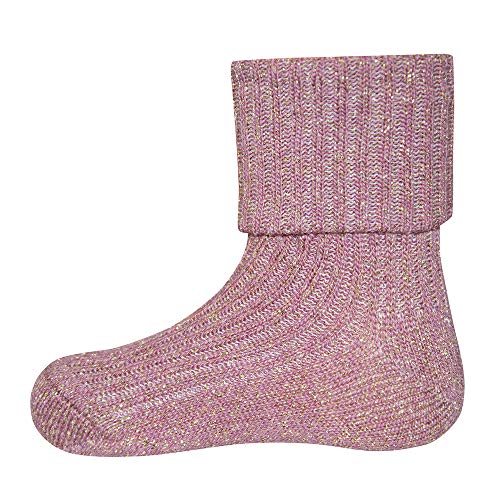 EWERS Kindersocken für Mädchen Glitzer mit Umschlag, MADE IN EUROPE, Baumwolle Mädchensocken Glitzersocken von EWERS