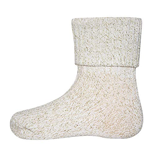 EWERS Kindersocken für Mädchen Glitzer mit Umschlag, MADE IN EUROPE, Baumwolle Mädchensocken Glitzersocken von EWERS