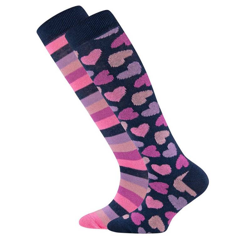 Ewers Kniestrümpfe Kniestrümpfe 2er Pack Herzen/Ringel (2-Paar) von Ewers