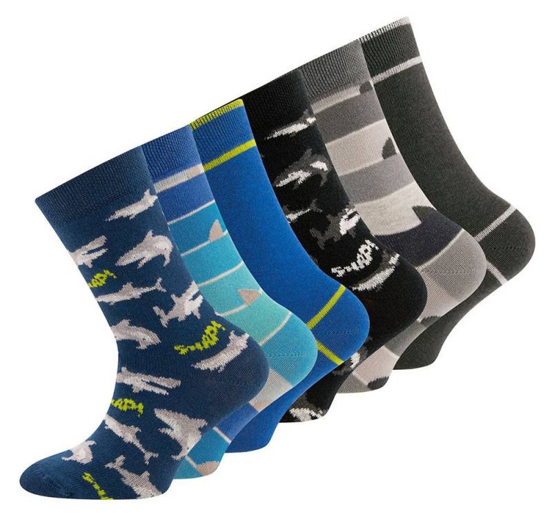 Ewers Kniestrümpfe Kniestrümpfe 6er Pack Hai/Ringel/Uni (6-Paar) von Ewers