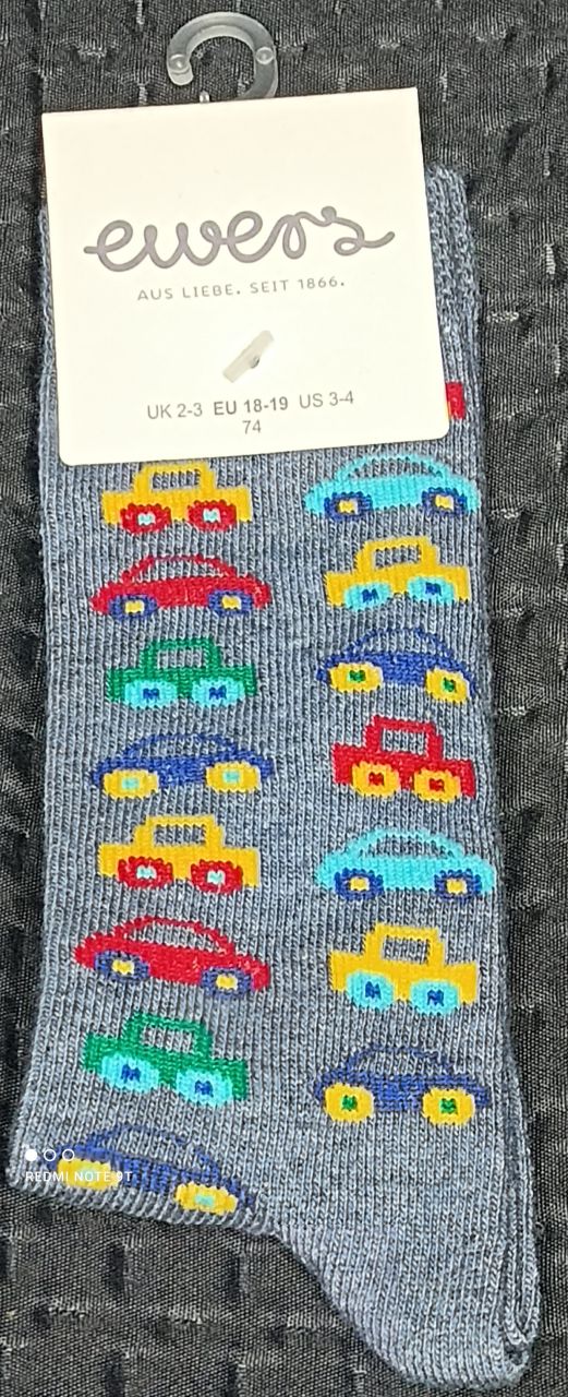 Ewers Kniestrümpfe jeansblau Auto Junge von Ewers