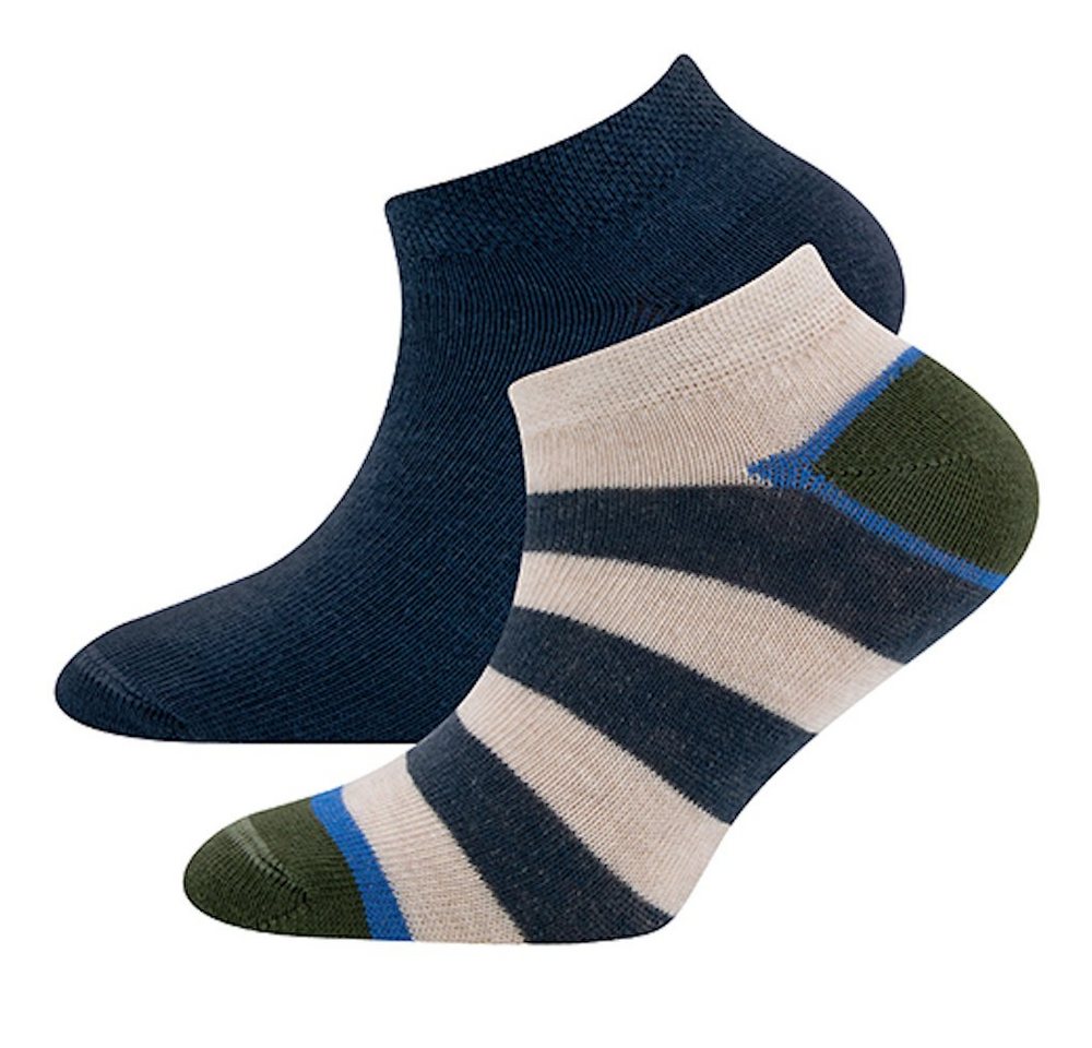 Ewers Sneakersocken Ewers Jungen Sneaker Strümpfe 2er Pack Streifen Uni tinte blau (2-Paar) von Ewers