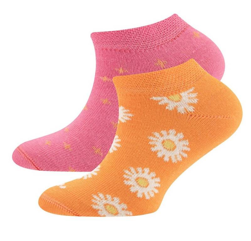 Ewers Sneakersocken Sneaker Socken 2er Pack Blumen/Punkte (2-Paar) von Ewers