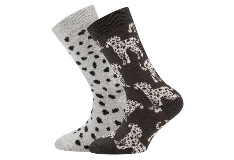 Ewers Socken Ewers 2er Pack Dalmatiner/Punkte Mädchen Socken Strümpfe grau (2-Paar) von Ewers