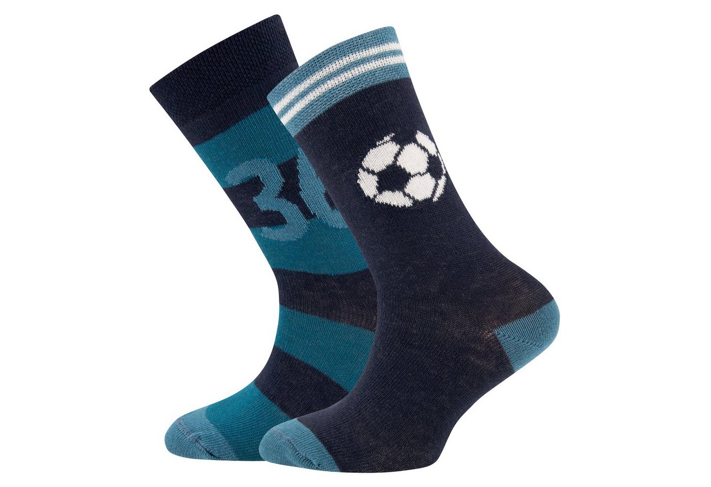 Ewers Socken Ewers 2er Pack Jungen Strümpfe Socken Fußball Türkis blau (2-Paar) von Ewers