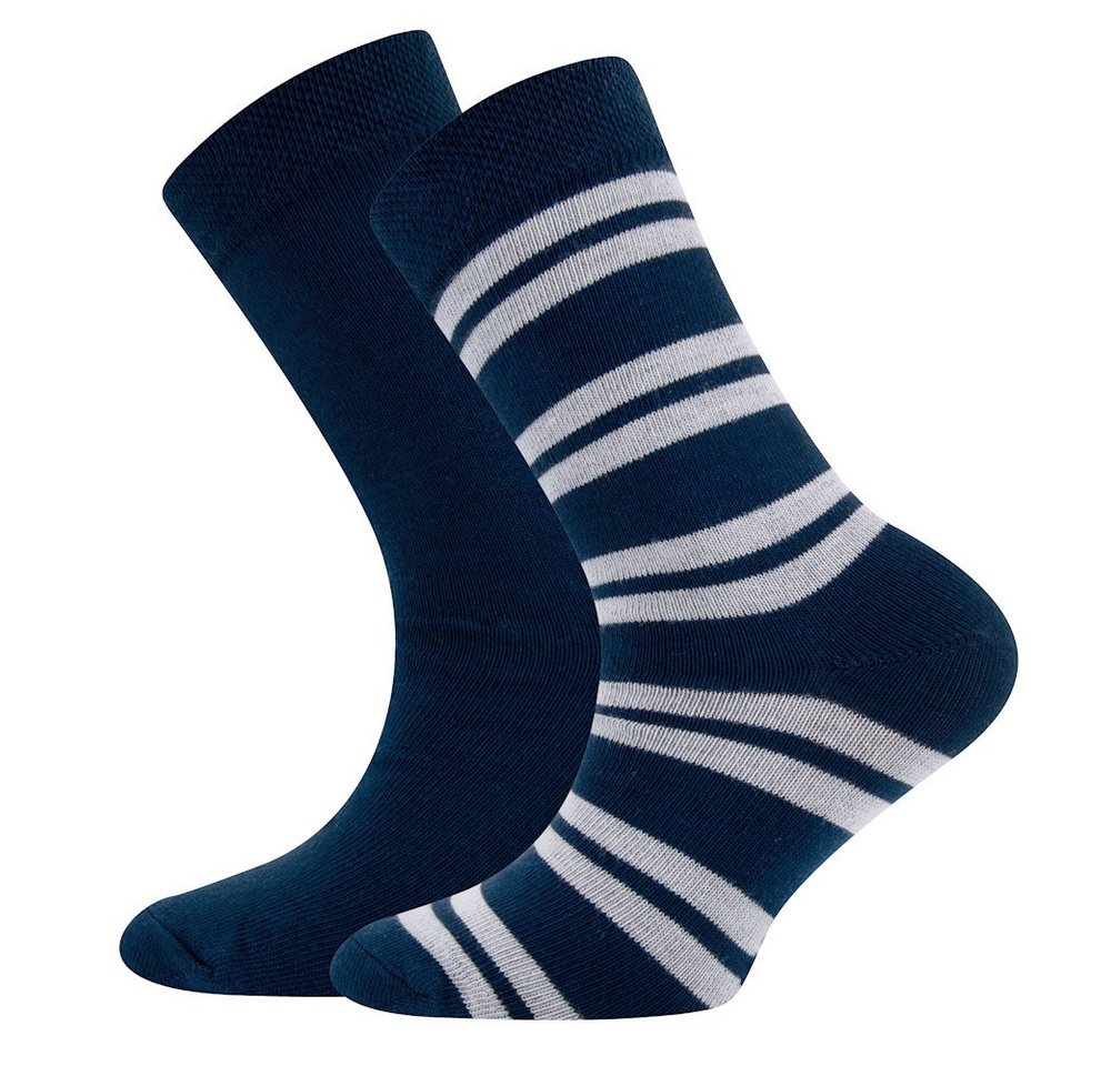 Ewers Socken Ewers 2er Pack Jungen Strümpfe Socken uni ringel tinte blau (2-Paar) von Ewers