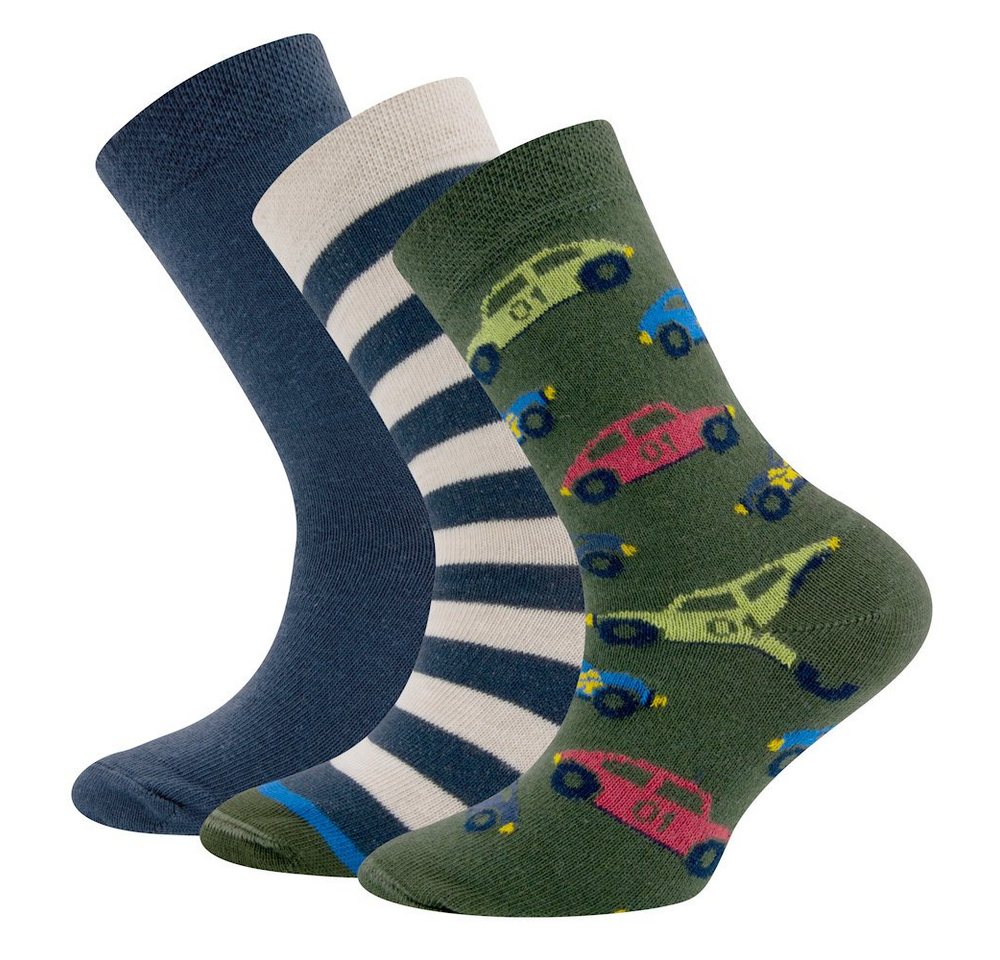 Ewers Socken Ewers 3er Pack Jungen Strümpfe Auto Socken mehrfarbig (3-Paar) von Ewers