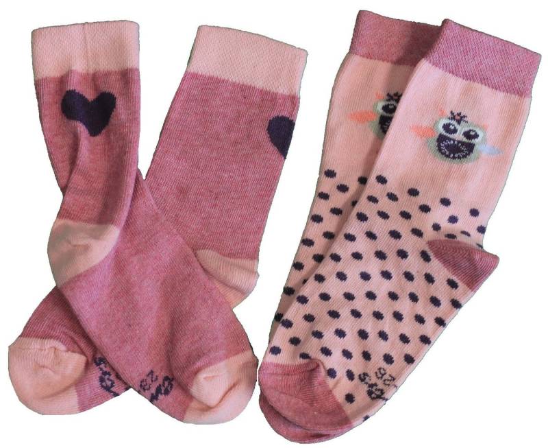 Ewers Socken Ewers Mädchen 2er Pack Strümpfe Socken Söckchen Eule wildrose (2-Paar) von Ewers