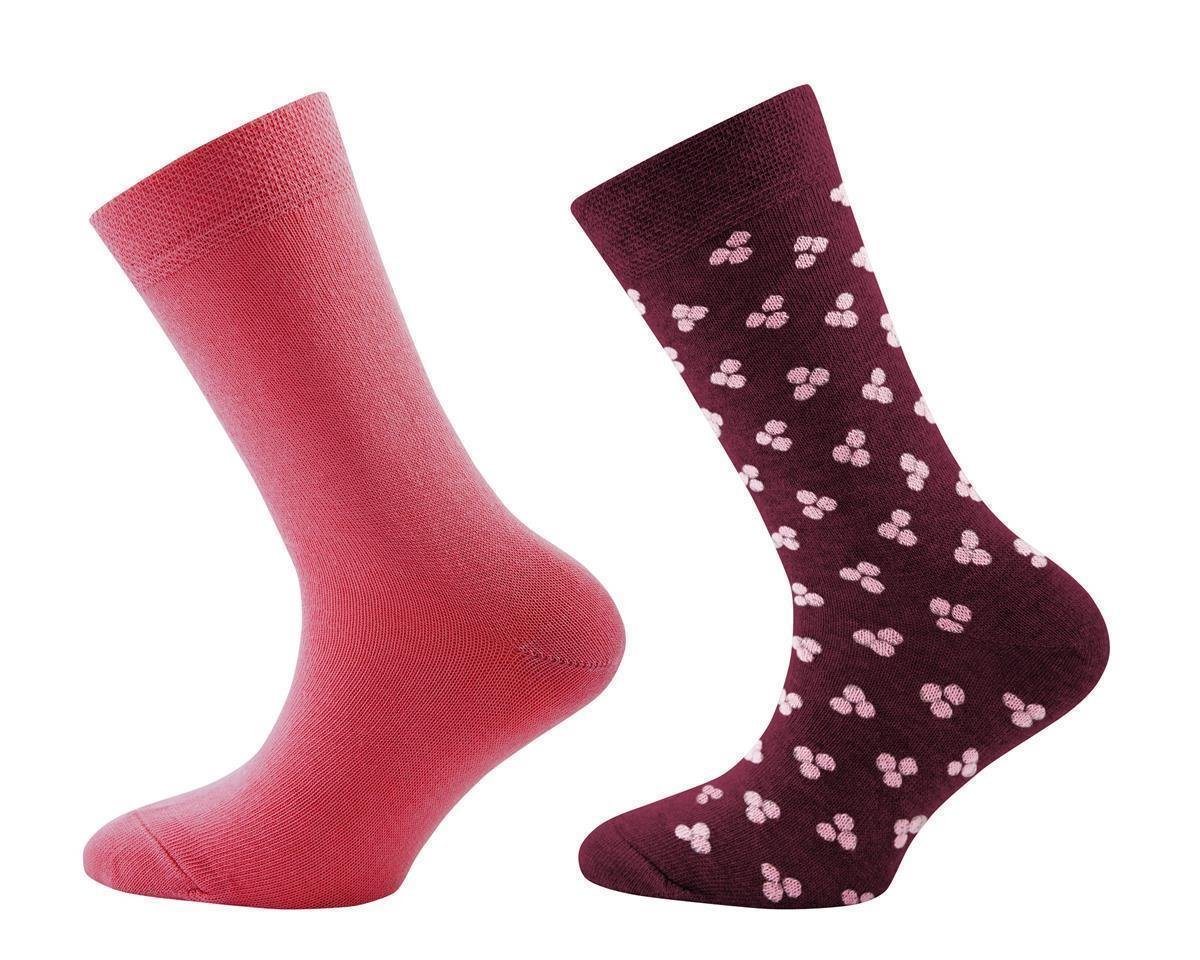 Ewers Socken Ewers Strümpfe Söckchen 2er Pack Pünktchen Uni lila rosa (2-Paar) von Ewers