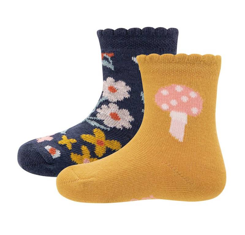 Ewers Socken Socken 2er Pack GOTS Blümchen/Pilz (2-Paar) von Ewers