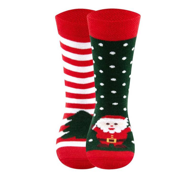 Ewers Socken Socken 2er Pack Xmas Weihnachtsmann/Tanne (2-Paar) von Ewers