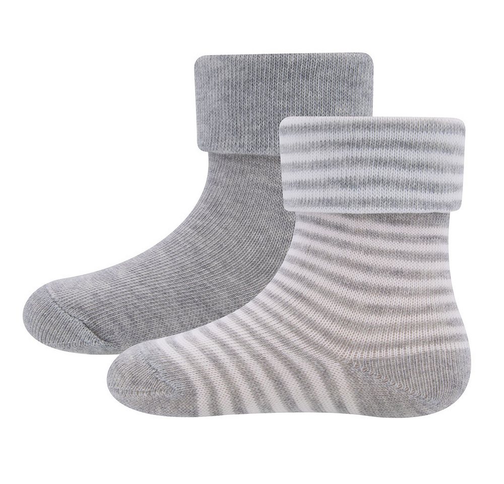 Ewers Socken Socken 2er Pack GOTS Ringel/Uni (2-Paar) von Ewers