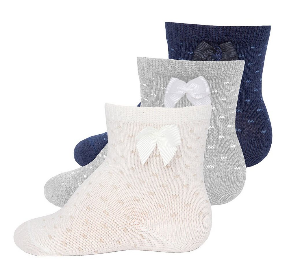 Ewers Socken Socken 3er Pack Pünktchen mit Schleife (3-Paar) von Ewers